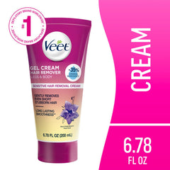Veet Sensitive Skin Formula with Aloe Vera and Vitamin E, Dermatologically Tested Hair Removal Gel Cream 6.76 Fl Oz. for Legs & Body (3 Pack)